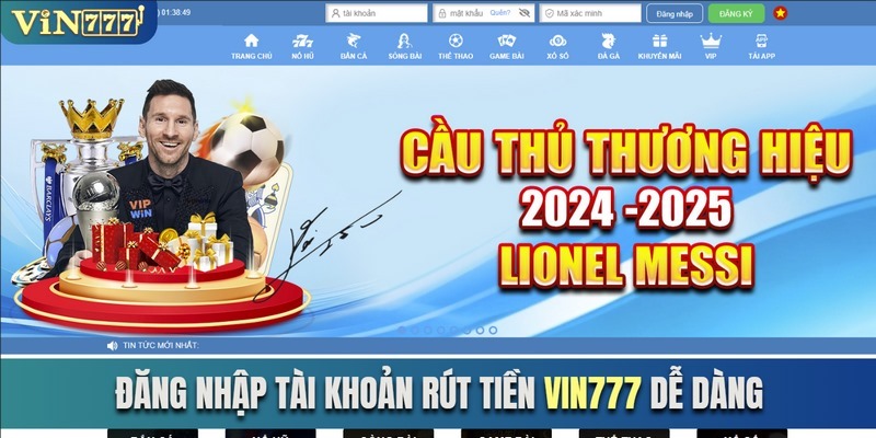 Đăng nhập tài khoản rút tiền Vin777 dễ dàng